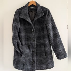 Northern Reflections Charcoal Plaid Pea Coat